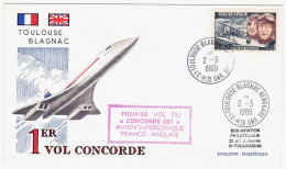 CONCORDE PREMIER VOL First Fligth Griffe Rouge "Concorde 001" Le 2 Mars 1969 / Sud-Aviation Toulouse Blagnac - Concorde