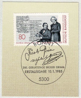 Deutsche Bundespost 1985, Ersttagstempel Brüder Grimm - Cuentos, Fabulas Y Leyendas