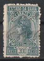 Revenue/ Fiscal, Brasil - Estado Da Bahia.  Imposto Do Sello. 300 Reis - Postage Due