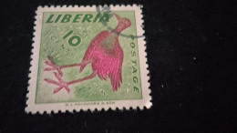 LİBERYA--1953-  10 C.      DAMGALI   LOCAL MOTFLER  SÜRSARJLI - Liberia