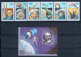 Cuba 1986 Mi# 3005-3010, Block 94 Used - 1st Man In Space, 25th Anniv. - America Del Nord