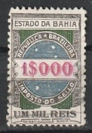 Revenue/ Fiscal, Brasil - Estado Da Bahia.  Imposto Do Sello. 1$000 - Servizio