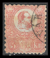  HUNGARY - UNGARN / 1871 5 Kr. Lithographed, ROSE USED. Michel 3 CANCEL Vukovar VUKOVAR - Used Stamps