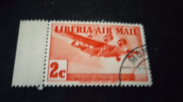 LİBERYA--1953-  2C.      DAMGALI   UÇAK - Liberia