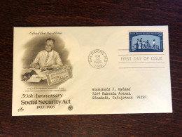 USA FDC COVER 1985 YEAR SOCIAL SECURITY DISABLED PEOPLE HEALTH MEDICINE STAMPS - 1981-1990