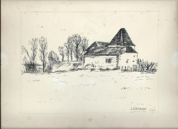 Autres Collections > Art & Antiquités Ferme En Tarn Et Garonne Veritable Dessin  Encre Original  De Bernard Le Beguec - Drawings