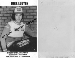 CARTE CICLISME DIRK LOOYEN 1982 ( COUPE, FORMAT 8,5 X 13,5 VOIR PARTIE ARRIERE ) - Cyclisme