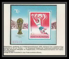 489 Football (Soccer) Argentina 78 - Neuf ** MNH Roumanie Romania Romana Bloc 133 Non Dentelé Imperf B150 - 1978 – Argentina