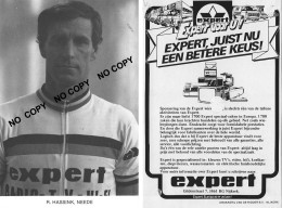 CARTE CICLISME R. HASSINK TEAM EXPERT 1982 ( COUPE, FORMAT 9,5 X 14,5 VOIR PARTIE ARRIERE ) - Cyclisme