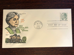 USA FDC COVER 1995 YEAR DOCTOR HAMILTON HEALTH MEDICINE STAMPS - 1991-2000