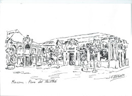 Autres Collections > Art & Antiquités > Moissac La Place Des Recollets Dessin Encre Original De Bernard Le Beguec - Dessins