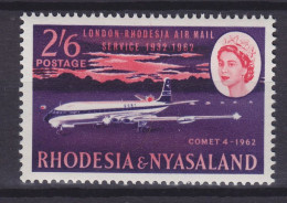 Rhodesia & Nyassaland 1962 Mi. 44, 2'6 Sh'P. 'Comet' Airport Flughafen, MH* - Rhodesien & Nyasaland (1954-1963)
