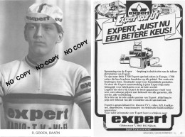 CARTE CICLISME R. GROEN TEAM EXPERT 1982 ( COUPE, FORMAT 9,5 X 14,5 VOIR PARTIE ARRIERE ) - Cyclisme