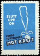 NORVÈGE / NORWAY - National Association Against Cancer Charity Stamp (SLUTT OPP OM / Landsforeningen MOT KREFT) - (blue) - Enfermedades