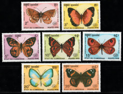 1990 Cambogia Butterflies Papillons Set MNH ** Fo133 - Papillons