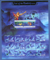 Sheet Year Of The Monkey 2004 - Christmas Island