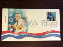 USA FDC COVER 1999 YEAR ANTIBIOTICS FLEMING HEALTH MEDICINE STAMPS - 1991-2000