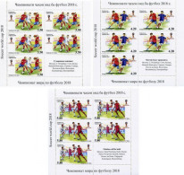 Tajikistan 2017 Football World Cup FIFA Russia 2018 Soccer Set Of 3 Perforated Sheetlets With Labels MNH - 2018 – Rusia