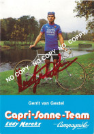 CARTE CICLISME GERRIT VAN GESTEL SIGNEE TEAM CAPRI SONNE 1982 - Cyclisme