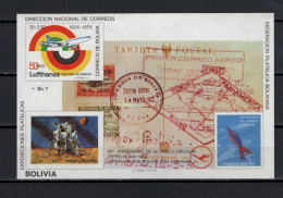 Bolivia 1980 Space, Apollo 11 Moonlanding, Zeppelin S/s MNH - América Del Sur