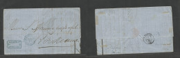 Argentina. 1861 (13 Febr) Buenos Aires - France, Bordeaux (23 March) E With Text, Blue French Consular Octogonal Cachet - Andere & Zonder Classificatie