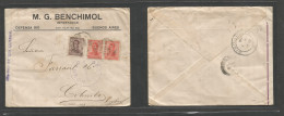 Argentina - Xx. 1918 (14 Febr) Buenos Aires - Ceylon, Colombo, Indian Ocean (18 Apr) Via South Pacific - Singapore (7 Ap - Autres & Non Classés