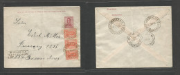 Argentina - Stationery. 1921 (27 May) Est Urquiza - Buenos Aires (28 May) Registered + 3 Adtls 5c Red Stat Env, Tied Cds - Altri & Non Classificati