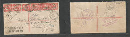 Australia. 1903 (Jan 7) QLD. Silverspur - USA, Chicago (11 July) Registered Multifkd Env At 6d Rate (1d Red X6 Vertical - Other & Unclassified