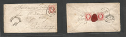 Austria. 1875 (10 Nov) Innsbruck - Germany, Hamburg (22 Nov) Registered Reverse Multifkd 5 Kr Red Stat Env, Cds + Semici - Sonstige & Ohne Zuordnung