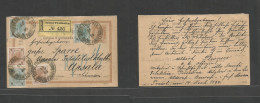 Austria - Stationery. 1894 (14 Nov) Triest Freihafen - Sweden, Upsala. Registered Multifkd 2kr Sepia Stat Card At 15kr R - Other & Unclassified