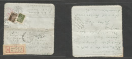 Azerbaijan. 1926 (4 May) Russia A Dmin, Baku - USA, NJ Elisabeth (22 May) Registered Multifkd Lettersheet Tied Cds + R-l - Azerbaiján