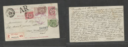 Belgium - Stationery. 1902 (6 Oct) Bruxelles - USA, San Francisco, California (20 Oct) Registered 10c Red Stat Card + 2 - Sonstige & Ohne Zuordnung
