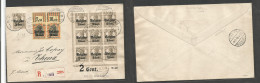 Belgium - Xx. 1918 (7 Nov) WWI. German Occup Ovptd Issue. Verviers - Theux (8 Nov) Registered Multifkd Envelope Incl 2c - Other & Unclassified