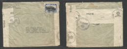 Belgian Congo. 1940 (23 March) Shabunda, Kivu - USA, Nebraska, North Platte. Single 2,50fr Fkd Env With Triple Nazi Cens - Otros & Sin Clasificación