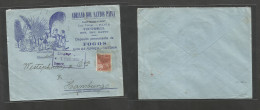 Brazil - Xx. 1928 (Jan) Victoria - Germany, Hamburg (7 Feb) Fireworks Illustrated 500rs Fkd Envelope, Tied Cds + Arrival - Sonstige & Ohne Zuordnung