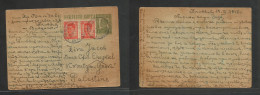 Bulgaria. 1945 (11 March) Plovoiz - Palestine, 1l Green Stat Card + 2 Adtls, Tied Cds. Arrival Censor Hexag Cachet. Fine - Autres & Non Classés