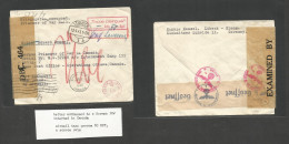 Canada. 1943 (5 June) German POW WWII. BPO. Lubeck, Germany (12 April) Ottawa. Cash 80 Pf Air Paid Nazi Arrival Censor L - Otros & Sin Clasificación