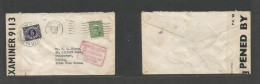 Canada. 1943 (30 Sept) Montreal - Dublin, Irish Free State. 1c Green Fkd Env, Taxed P. Due, Tied Control Cds. Canadian + - Other & Unclassified