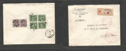 China - Xx. 1924 (6 July) Overprinted Local Issue. Amitcheon, Yunnan - Hanoi, Indochina (8 July) Reverse Multifkd Regist - Other & Unclassified