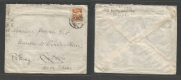 China - Xx. C. 1937. Shanghai - Tientsin, Fwded Peking. Provisional Ovptd Single Fkd Internal Rate Envelope Usage Cds. - Altri & Non Classificati