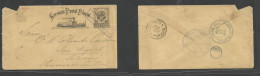 Colombia. 1894 (April) La Union - Salvador, Central America (12 May) 10c Black / Yellow Stationary Ship Design Envelope, - Colombie