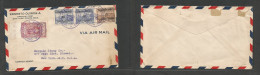 Costa Rica. 1932 (19 April) San Jose - USA, NYC. Air Ovptd Multifkd Comercial Usage, Incl Imperf Issue, Tied Cds. VF. - Costa Rica