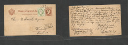 Czechoslovakia. 1877 (1 Febr) Austria Postal Admin. Paskau - Finland, Wiborg (5 Febr) 2kr Brown Czech Text Stat Card + 3 - Andere & Zonder Classificatie