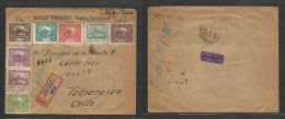 Czechoslovakia. 1920 (11 May) Tepliz - Chile, Valparaiso (12 July) Registered Comercial Multifkd Envelope, Tied Cds + R- - Andere & Zonder Classificatie