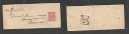 Dominican Rep. 1896 (Dec) Santo Domingo - Ecuador, Guayaquil Via Curaçao, Dutch West Indes (23 Dec) 2c Red Stat Complete - Repubblica Domenicana