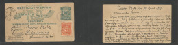 Dominican Rep. 1898 (21 April) Reply Half Usage, Puerto Plata - Germany, Hannover (4 May) Via St. Thomas, DWI (27 April) - Repubblica Domenicana