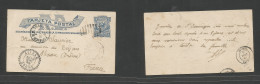 Dominican Rep. 1899 (3 Sept) Santo Domingo - France, Alixan (28 Sept) Via Haiti, Jacmel - NYC. 3c Blue Stationary Card, - Dominican Republic