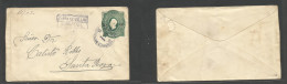 Ecuador. 1898 (21 Aug) Guayaquil - Santa Rosa. 5c / 10c Green Ovptd Stationary UPU Embosed Envelope, Cds + "Fuera De Val - Equateur