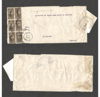 Ecuador. 1922 (Dec 28) Fiscal Provisional In Transit Multifkd Envelope. Ancon, Canal Zone Cancelled + Paquebot Cachet + - Ecuador