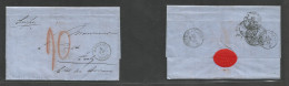 Egypt. 1865 (8 June) Alexandria - Switzerland, Zutz (17 June) Stampless EL With Contains Via French PO, Transited + Taxe - Andere & Zonder Classificatie